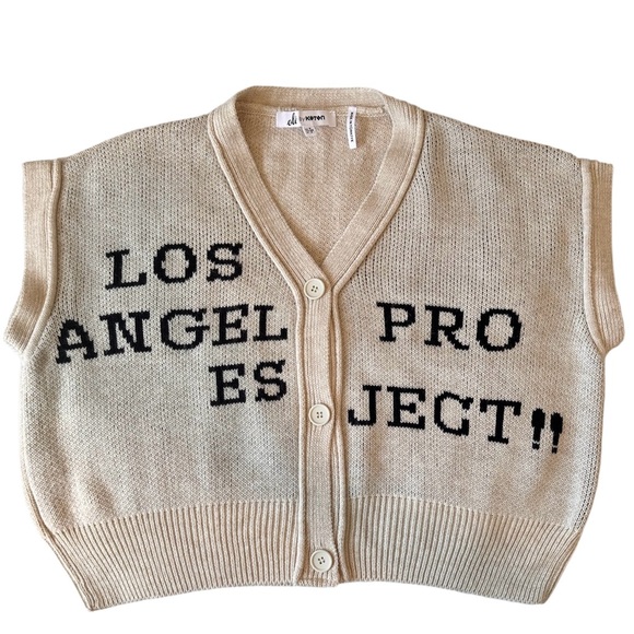 Knitted Cropped Vest, Patterned Sleeveless - Picture 5 of 9